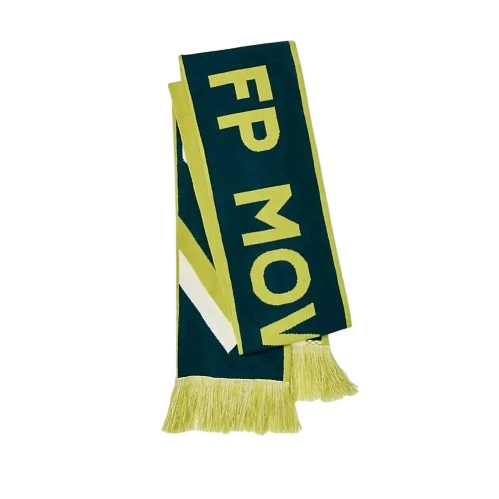 FP Movement Big League Reversible Scarf Honeydew Green White Knit